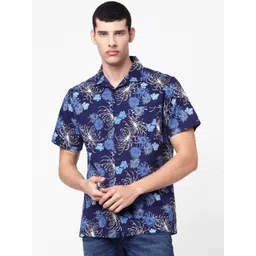 Celio Men Navy Blue Floral Printed Casual Shirt-picture-23