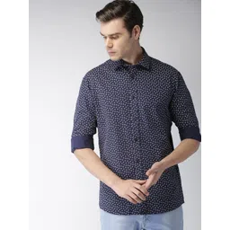 Celio Men Navy Blue Regular Fit Printed Casual Shirt-picture-38