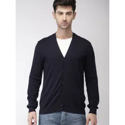 Celio Men Navy Blue Solid Cardigan-picture-30