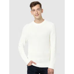 Celio Men Off-White Cable Knit Pullover-picture-13