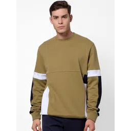 Celio Men Olive Green & White Colourblocked Sweatshirt-picture-19