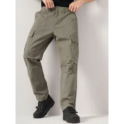 Celio Men Straight Fit Cotton Cargos Trousers-picture-39