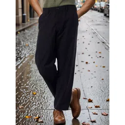 Celio Men Straight Fit Mid-Rise Cotton Regular Trousers-picture-36