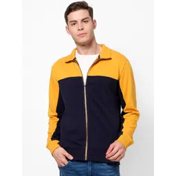 Celio Men Yellow & Blue Colourblocked Sweatshirt-picture-16