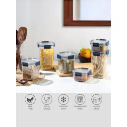 Cello Blue Plastic Stack Lock Storage Container - Set of 6 (5300 ml)-picture-10