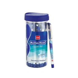 Cello Butterflow Gel Pen Cap Closure Type Blue Ink, 8907234510362 (Pack of 20) image 1