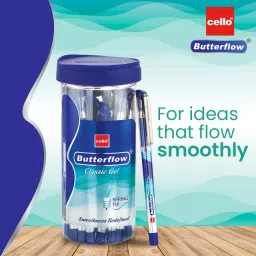 Cello Butterflow Gel Pen Cap Closure Type Blue Ink, 8907234510362 (Pack of 20) image 3