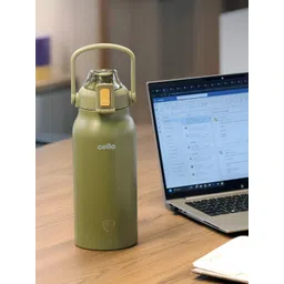 Cello Duro Olive Green Brand Logo Printed Stainless Steel Double Wall Vacuum Flask 1.8 L-picture-11