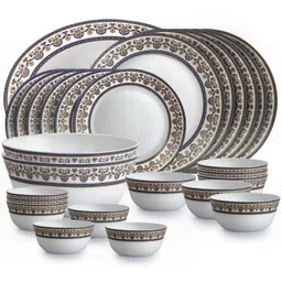 cello Opalware Solitaire Dinner Set of 27 Pieces, Blu Dinner Set-picture-34