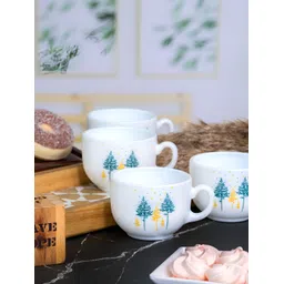 Cello White & Blue 6 Pieces Floral Printed Glossy Cups 160 ml-image-25