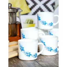 Cello White & Blue Glass Coffee Mug (0.1 L) - Set of 6-picture-17