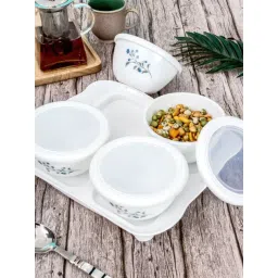 Cello White Opalware Tiffany Dry Fruit Storage Bowl - Set of 9-picture-30