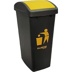 Cello Plastic Swing-Lid Garbage Dustbin 48 Ltr, Black-Yellow-picture-31