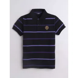 CELSIUS Kids Striped Polo Collar Applique T-shirt-picture-35