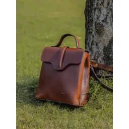 Celtic Brown Leather Backpack-picture-30