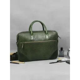 Celtic Green Premium Animal Effect Leather Laptop Bag-picture-43