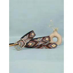 Celtic Unisex Black Printed Leather Belt with Tang Closure-picture-44