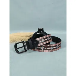 Celtic Unisex Black Printed Leather Belt with Tang Closure-picture-18