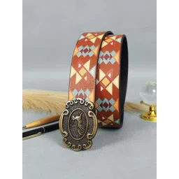 Celtic Unisex Brown Printed Leather Belt-picture-20