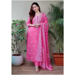 celtic fab Women Cotton Blend Kurta Pant Dupatta Set-picture-25