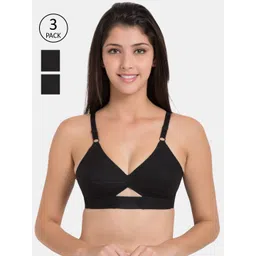 Centra Pack Of 3 Black Cotton Everyday Bra-picture-22