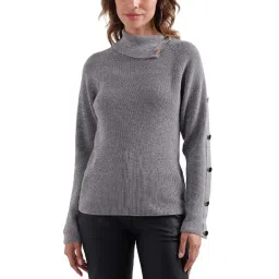 Centrestage Grey Cotton Self Pattern Sweater-picture-10