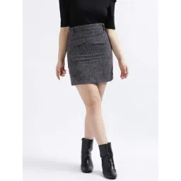 Centrestage Grey Textured Pattern Pencil Skirt-picture-27
