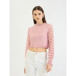 Centrestage Pink Self Design Sweater-picture-47