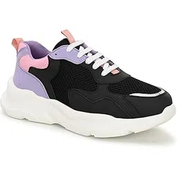 centrino Women Chunky Sneaker | Cushioned Insole for Comfort | Stylish Lace-Up Design | Perfect for Casual Shoe for Girls (A6842)-picture-11