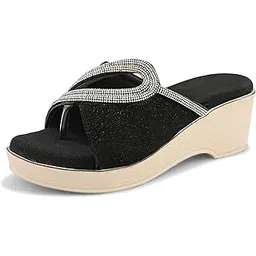 centrino Women's Wedge Heel Sandals | Stylish Slip-On Sandals for Ladies | Soft Cushioned Footbed for Comfort | Elegant & Trendy Design | Lightweight and Durable Fashion Footwear (9404)-picture-16