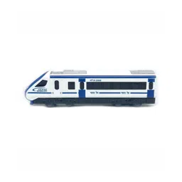 Centy Nav Bharat Blue Express Pull Back Toy Train - White & Blue image 2