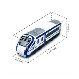 Centy Nav Bharat Blue Express Pull Back Toy Train - White & Blue image 3