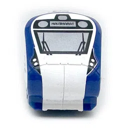 Centy Nav Bharat Blue Express Pull Back Toy Train - White & Blue image 4