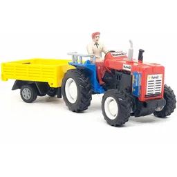 centy Pull Back Tractor with Trolley Model Toys For Kids-picture-29