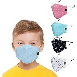 cenwell Boy's and Girl's Cotton Cute Designer Reusable Washable Breathable Face Mask with Adjustable Earloops Without Valve-picture-28
