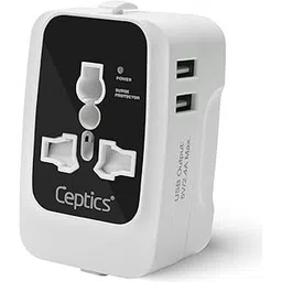 Ceptics Universal Travel Adapter All in One, International Travel Adapter for EU, US, UK and More, Type A, C, G, I Output and Universal Input with 2X USB-A (2.4A), CE and RoHS Certified – Black/Grey-picture-11
