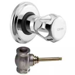 Cera Ocean Quarter Turn Wall Mount Stop Cock for 15 mm Pipe Line, F2006351 + 4050102 (Pack of 2)-picture-45