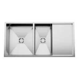 CERA Selena 40x20 inch Satin Finish Stainless Steel 304 Double Bowl Sink with Drainboard, B4714501-picture-40