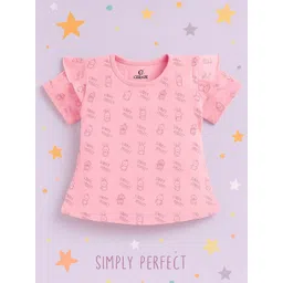 CERABI Girls Round Neck Graphic Print Cotton Top-picture-42