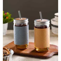 ceradeco Set Of 2 Water Glass With Straw And Lid-picture-16