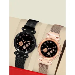 CERO Unisex Pack of 2 Printed Bracelet Style Straps Analogue Multi Function Watch Com2-FBF-picture-41