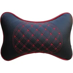 CEUTA Car Headrest Pillow, Car Pillow for Neck Pain Relief with Adjustable Strap, Foam & Breathable Removable Cover, Ergonomic Design - Softness Travel Car Neck Pillow - Red/Black Colour Pack of 2-picture-53