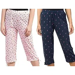 ch fashion Women's Cotton Printed Short Capri Combo Pack of 2-picture-37