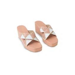 CHAAL CHALAN Printed PU Party Wedge Sandals-picture-29