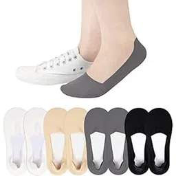 chacko 4 pairs Women Girls No Show Socks Low Cut Ice Silk Liner Non Slip Invisible Socks-picture-14
