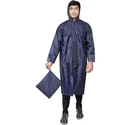 chacko Men's Nylon Hooded Waterproof Long Lightweight Waterproof Raincoat|Overcoat Full Length-picture-18