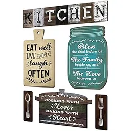 Chaka Chaundh - Kitchen Plaque Quotes Wall Hanging Décor – Restaurant Quote Sign Boards Décor - Dining Quotes Sign Wall Plates Décor Items – Set of 6-picture-10