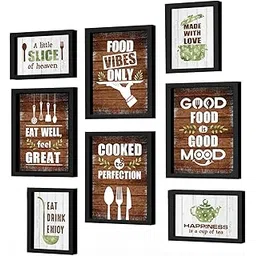 Chaka Chaundh - Kitchen Quotes Wall Frames - (Set of 8) - Dining Frame - Kitchen Quotes Framed Posters - Dining Frame (Kitchen Vintage - Set of 8)-picture-13