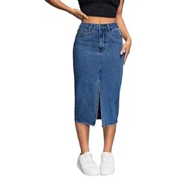 chalodia Womens Denim Skirts - A-Line || Pencil || High-Waist || Flared || Midi || Maxi || and Knee-Length Options for a Stylish and Comfortable Look-picture-55