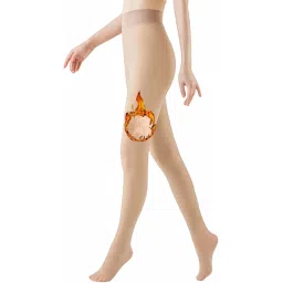 CHAMBYAL Girls' Super Comfy Fleece Stockings for Winter Days Skin Pack of 1 (24-32 Waist) image 1